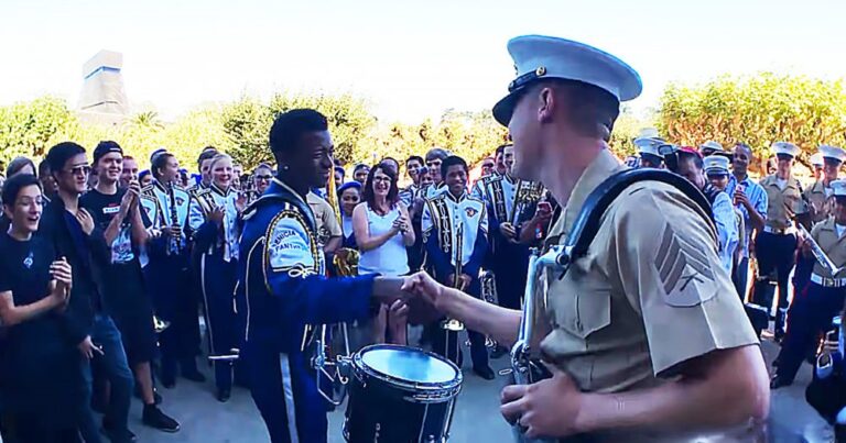 (VIDEO)High school drummer gets schooled by a Marine