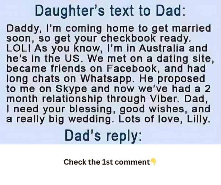 Daughter’s Text Dad About New Boyfriend, But Dad’s Response Is Hilarious.