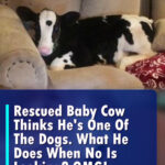 This Rescued Baby Cow Thinks He Is One Of The Dogs. But What He Did When No One Was Around? LOL!