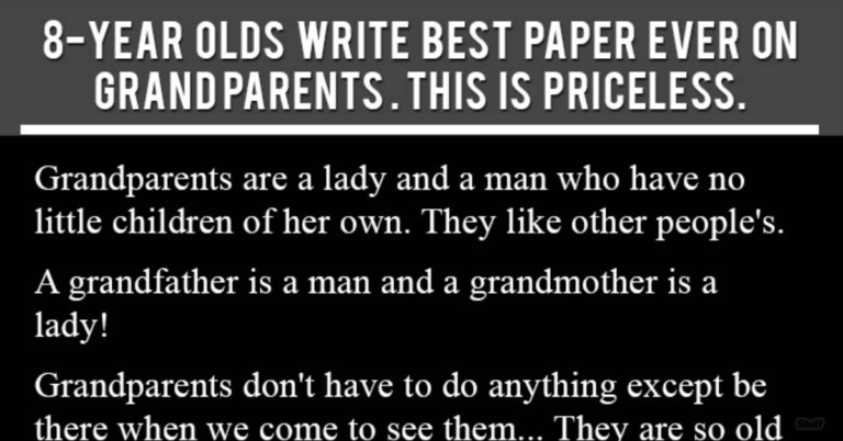 8-Year olds write best paper ever on grandparents…