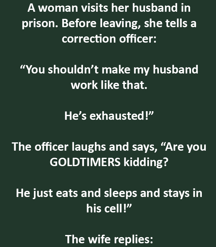 A woman visits her husband