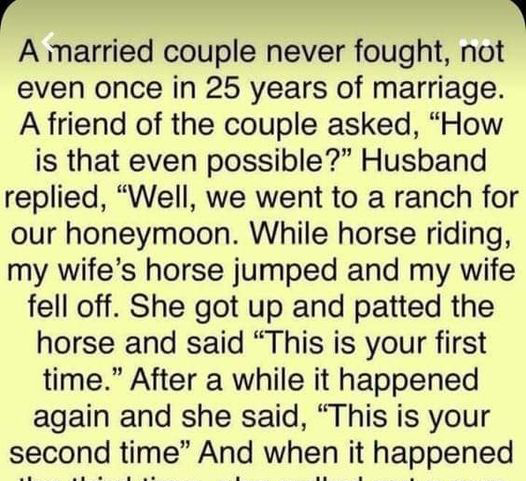 A married couple never fought!