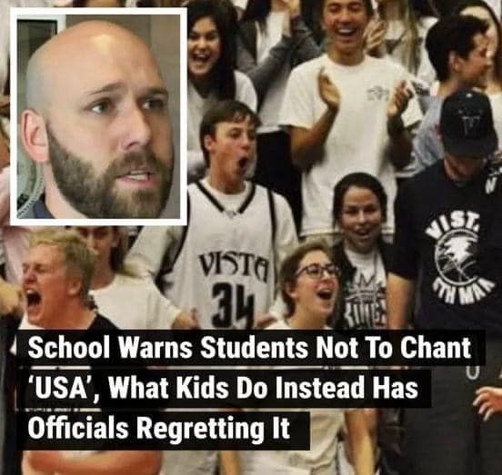 After high school students began chanting “USA” during sporting events, parents received a letter warning the teens to stop saying the phrase