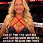 (PHOTOS)Ring girl from Mike Tyson and Jake Paul fight gains staggering amount of followers after match