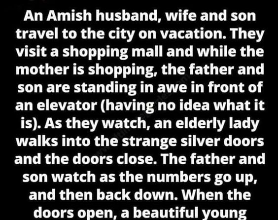 Amish Family’s First Encounter with an Elevator