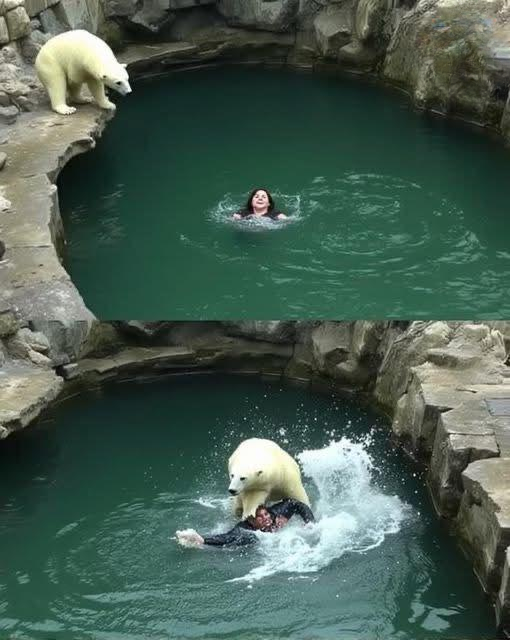 A 32-year-old woman was attacked by a polar bear after she jumped into their enclosure at the Berlin zoo