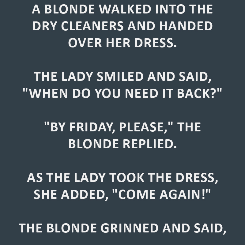 The Blonde at the Dry Cleaners: A Classic Mix-Up