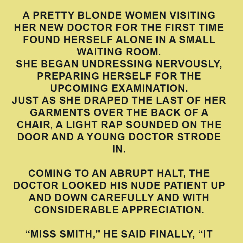 Blonde’s Medical Exam