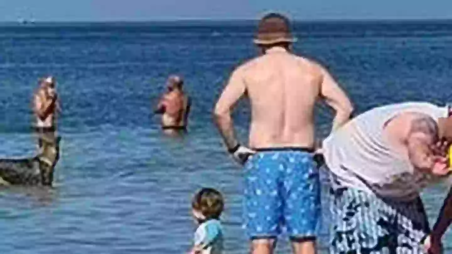 Family left horrified after spotting scary detail in background of beach photo