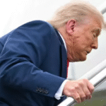 Footage of Trump tripping up Air Force One stairs labeled ‘karma’ as people recall shocking comments he made about Biden