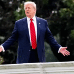 People losing it at Trump’s bizarre 5-word response when asked why he’s standing on the White House roof
