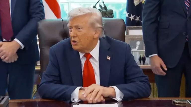 People spot Donald Trump hiding something during press conference and it’s raising a lot of questions