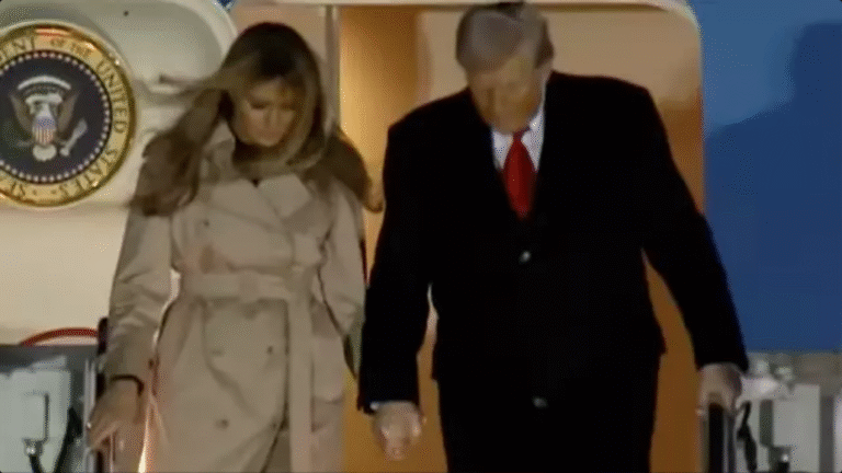 Lip reader ‘reveals’ Trump’s two words to wife Melania after landing in London for state visit