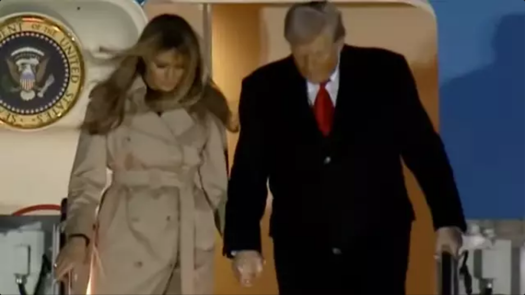 Lip reader ‘reveals’ Trump’s two words to wife Melania after landing in London for state visit