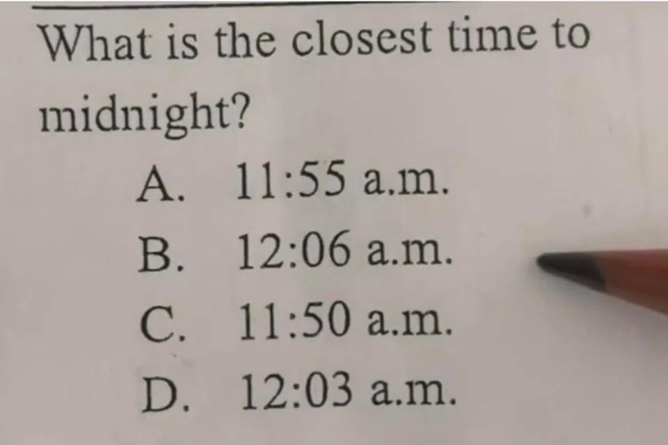 ‘What is the closest time to midnight?’: Maths question for kids causes confusion