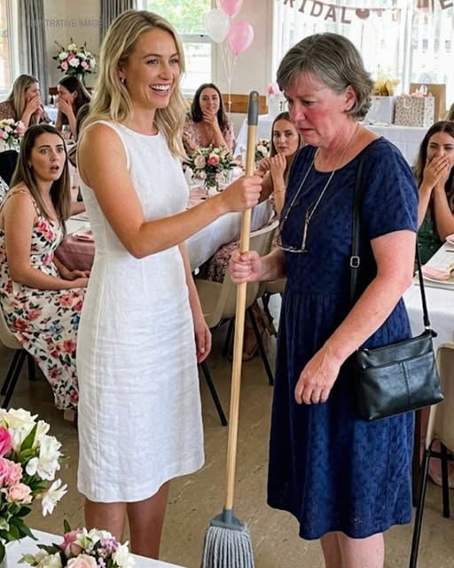 My Future DIL Handed Me a Mop in Front of 20 Guests at Her Bridal Shower and Told Me to ‘Earn My Meal’ – The Gift I Pulled Out of My Purse Made the Whole Room Gasp