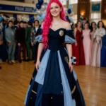 My Daughter Made Her Prom Dress Out of Her Late Father’s Uniform – When Her Mean Classmate Poured Punch on It, the Girl’s Mother Grabbed the Mic and Said Something That Froze the Whole Gym
