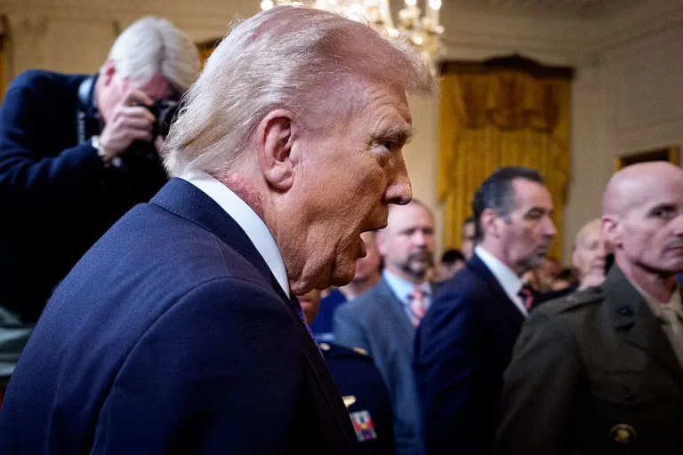 White House provides explanation after unusual rash on Donald Trump’s neck sees fresh health questions raised
