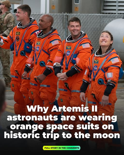 Why Artemis II astronauts are wearing orange space suits on historic trip to the moon