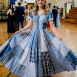 I Sewed a Dress From My Dad’s Shirts for Prom in His Honor – My Classmates Laughed Until the Principal Took the Mic and the Room Fell Silent