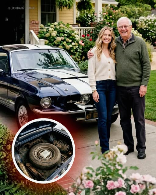 While I Was Reading My Dad’s Eulogy, My Stepmother Sold His Favorite Car – She Turned Pale After Discovering What Was Hidden Under the Spare Tire