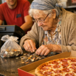 An Elderly Woman Tried to Pay for Her $15 Pizza with a Plastic Bag of Change – So I Made a Decision I Can’t Undo