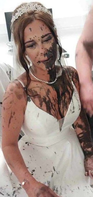 Bride covered in black paint moments before she was due to walk down the aisle in sister-in-law ‘revenge attack’